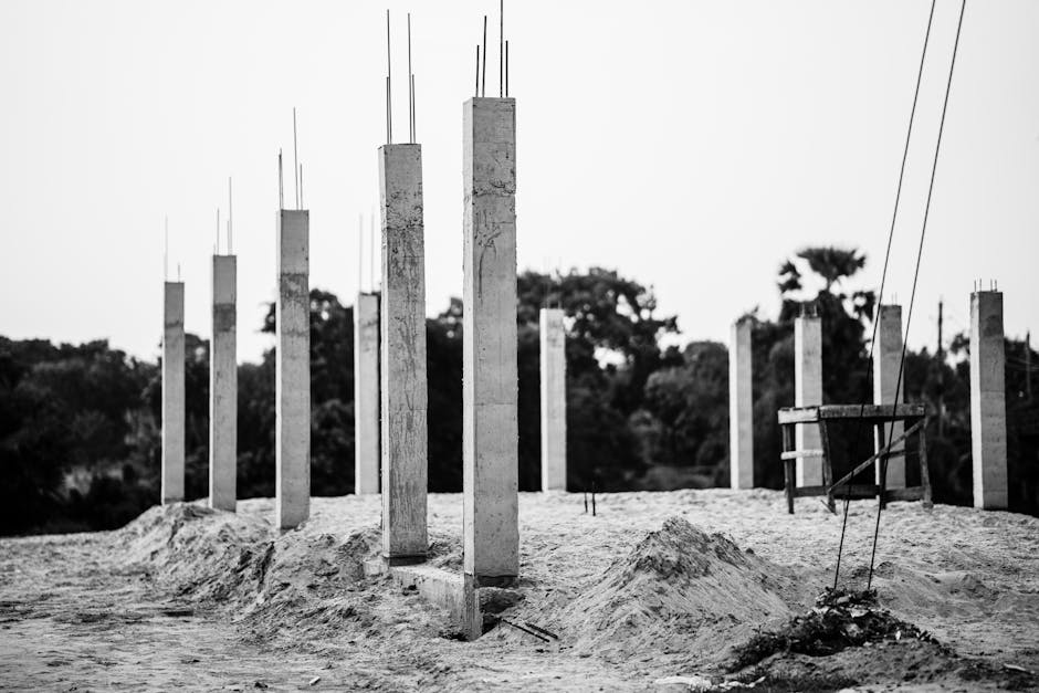 Travaux de fresh concrete construction