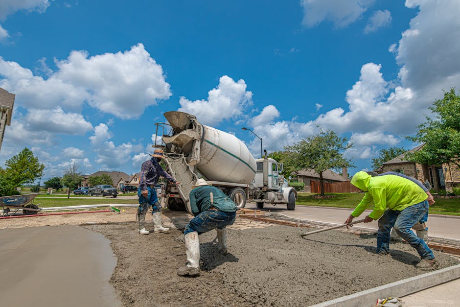 Travaux de fresh concrete construction