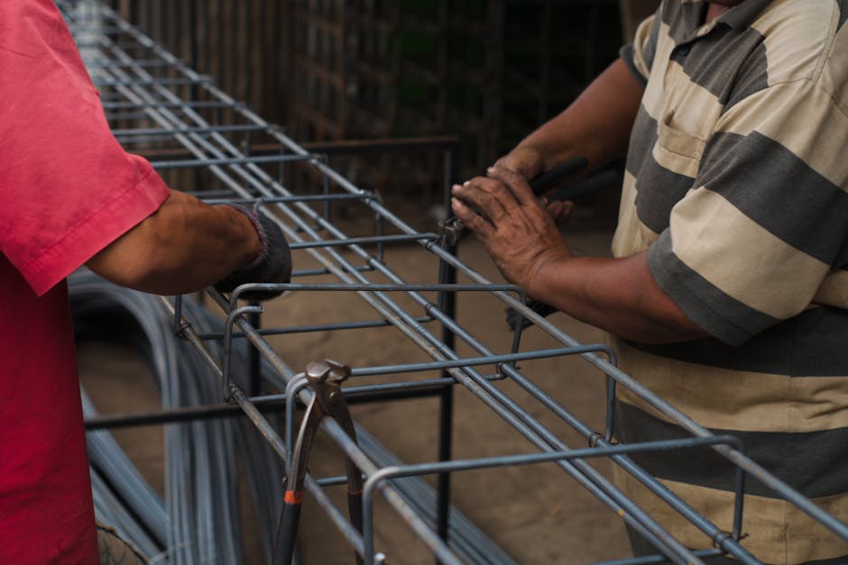 Travaux de footing rebar construction