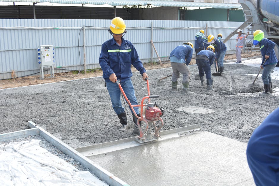 Chantier de prix dalle béton garage