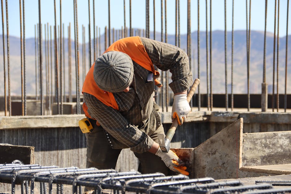 Travaux de footing rebar construction